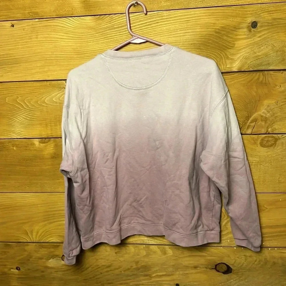 Madewell women’s ombre sweatshirt medium, mauve, pink long sleeve pull over Y2K - Picture 4 of 6